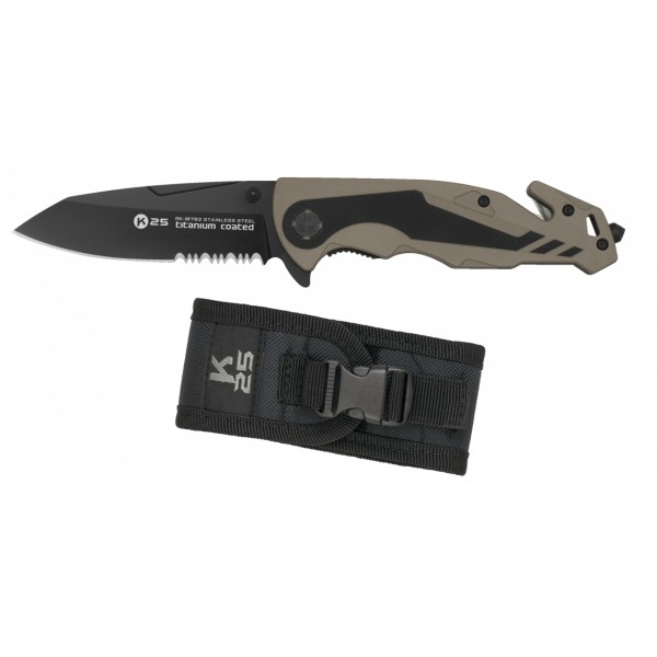 Nůž zavírací taktický K25 18792 G10 - coyote