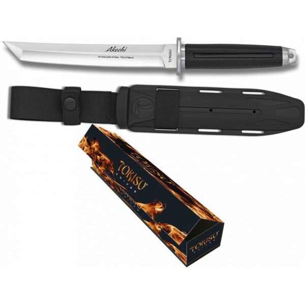 Nůž taktický s pevnou čepelí TOKISU Akechi MA 32382, 19,4cm - stříbrný