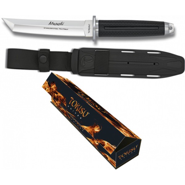 Nůž taktický s pevnou čepelí TOKISU Musashi, MA32390, 15cm - stříbrný