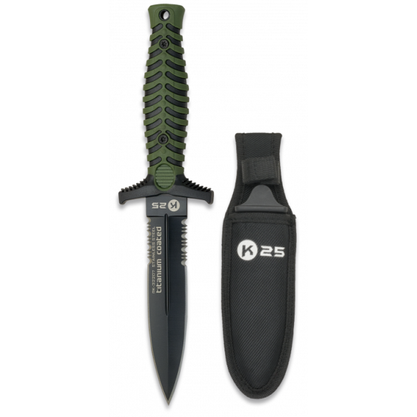 Nůž taktický s pevnou čepelí K25 MA 32207- olivový