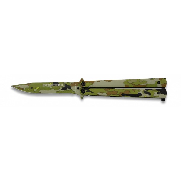 Nůž motýlek ALBAINOX MA 36223 - camo verde