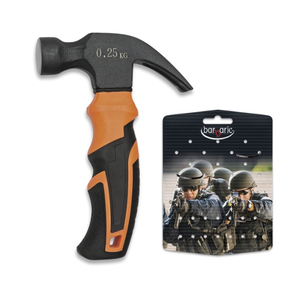 Kladivo taktické mini BARBARIC MA 92491 16cm - černé/oranžové
