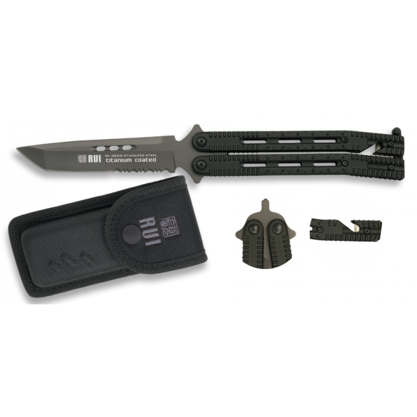 Nůž zavírací motýlek RUI 36215 - černý