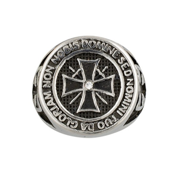 Prsten ALBAINOX 09980 Templářský kříž 20mm - stříbrný