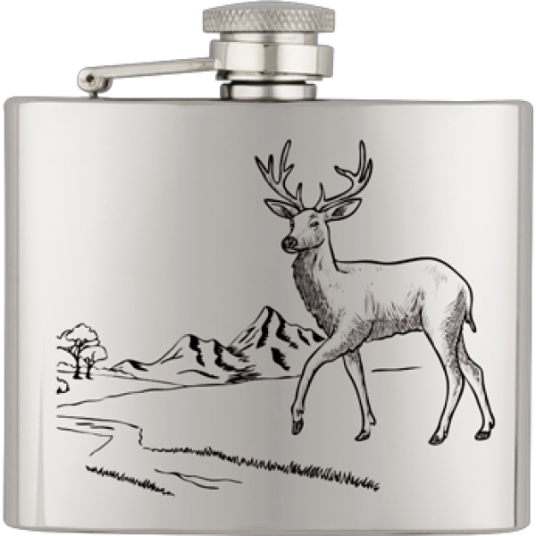 Ploskačka nerezová BARBARIC 40121GR292 Jelen - 120ml