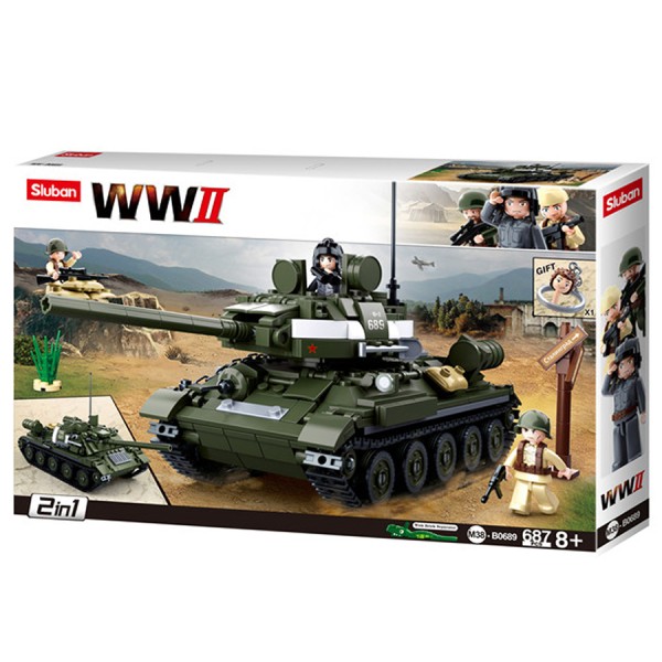 Stavebnice SLUBAN M38-B0689 WW2 Tank 2v1