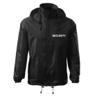 Větrovka nylonová SECURITY, s bílým nápisem - černá