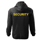Větrovka nylonová SECURITY, se žlutým nápisem - černá