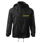 Větrovka nylonová SECURITY, se žlutým nápisem - černá