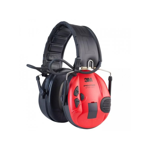 Chrániče sluchu PELTOR Sport Tac MT16H210F-478-RD elektronické, s vyměnitelnými kryty - černé/červené