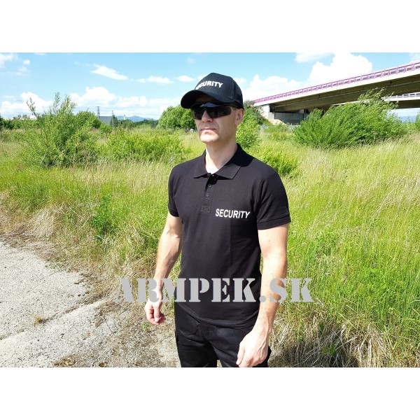 Polokošile SECURITY 180g s bílým nápisem - černá