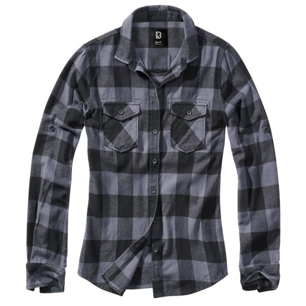 Košile flanelová dámská BRANDIT Ladies Amy Flanell Shirt - šedočerná
