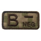 Nášivka označení krevní skupiny B-NEG se SZ - digital poušť