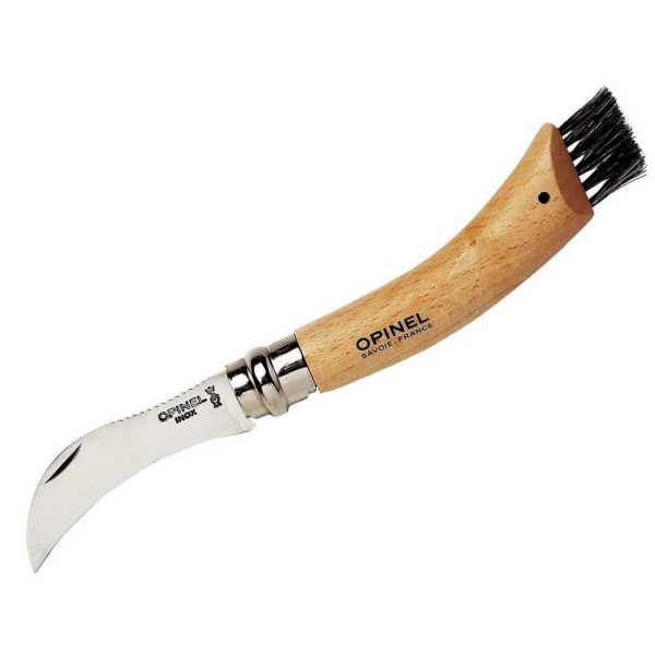 Nůž zavírací houbařský OPINEL No.08 s kartáčkem, dárkové balení - s pouzdrem