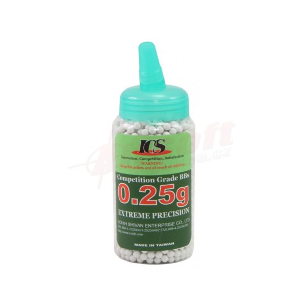 Airsoftové kuličky ICS 0,25g/2000ks - bílé