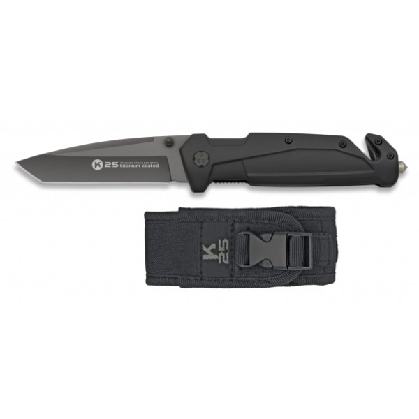 Nůž zavírací taktický K25 18486 - černý