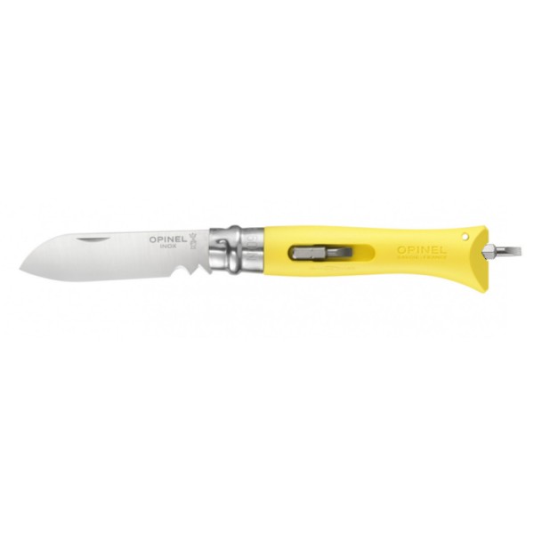 Nůž zavírací multifunkční OPINEL No.09 DIY, blistr - žlutý