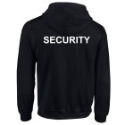 Mikina SECURITY se zipem a kapucí - černá s bílým potiskem
