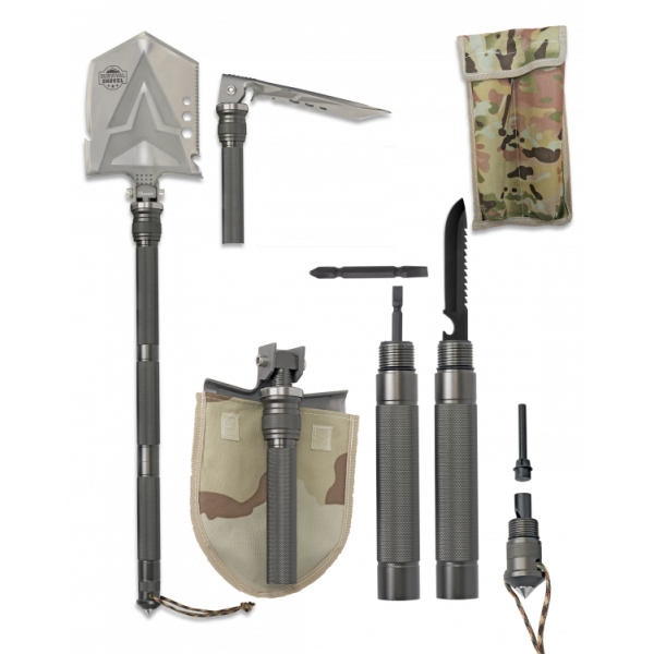 Rýč skládací taktický ALBAINOX Survival 33084, multifunkční - multicam