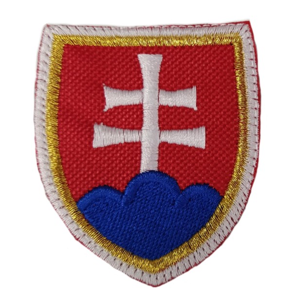 Nášivka SLOVAKIA znak se suchým zipem - zlatobílý okraj