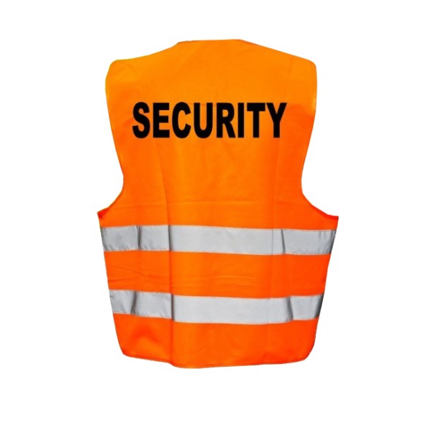 Vesta reflexní s potiskem SECURITY - oranžová