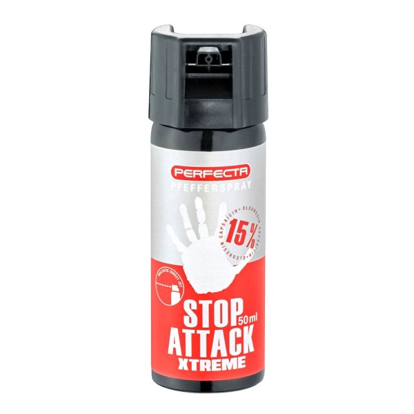 Obranný sprej PERFECTA Stop Attack Xtreme 15% OC, 50ml - tekutá střela.