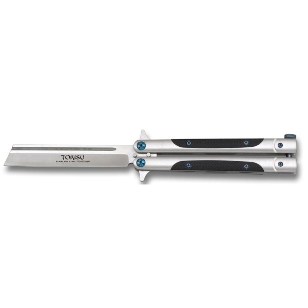 Nůž zavírací motýlek TOKISU MA 02174, 10cm - stříbrný
