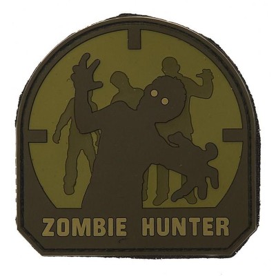 Patch Zombie hunter 3D - tmavě hnědý
