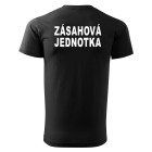 Triko ZÁSAHOVÁ JEDNOTKA s bílým nápisem - černé