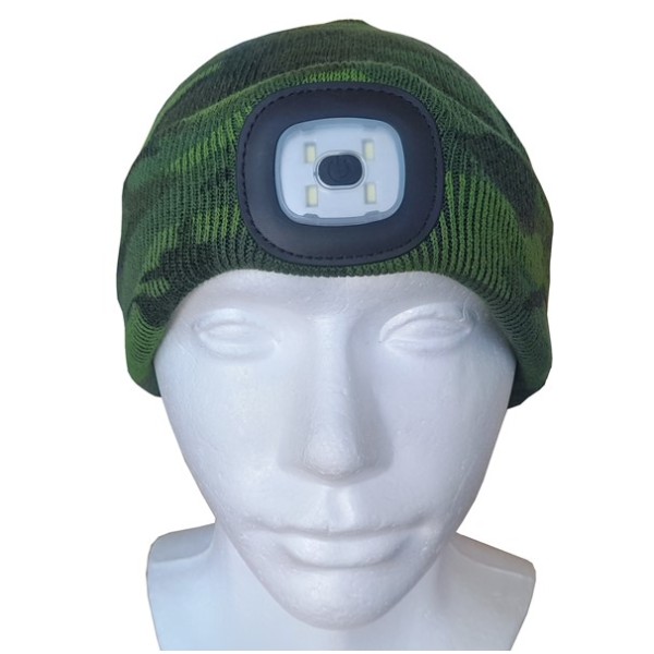 Čepice zimní s LED svítilnou STREND PRO - camo