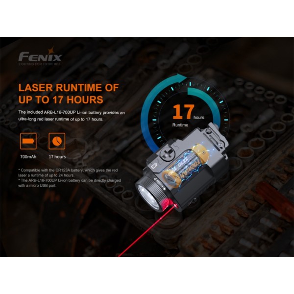 Svítilna na pistoli FENIX GL22 s laserem 750lm - černé