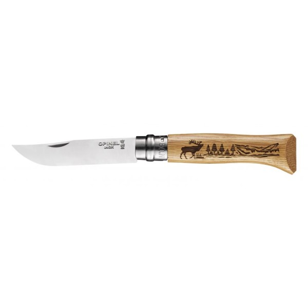 Nůž zavírací OPINEL N°08 INOX Animalia Deer - buk