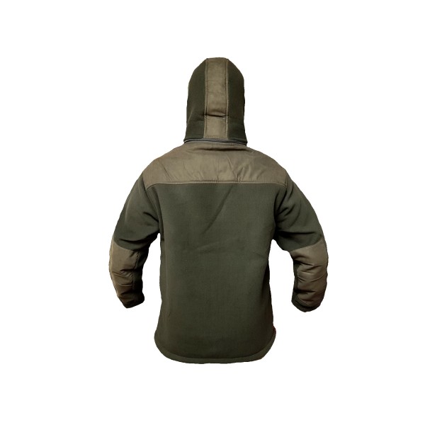 Bunda zateplená HUNTER jelen NEW fleece s kapucí - olivově zelená