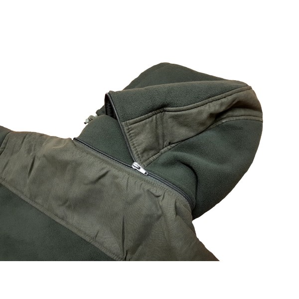 Bunda zateplená HUNTER jelen NEW fleece s kapucí - olivově zelená