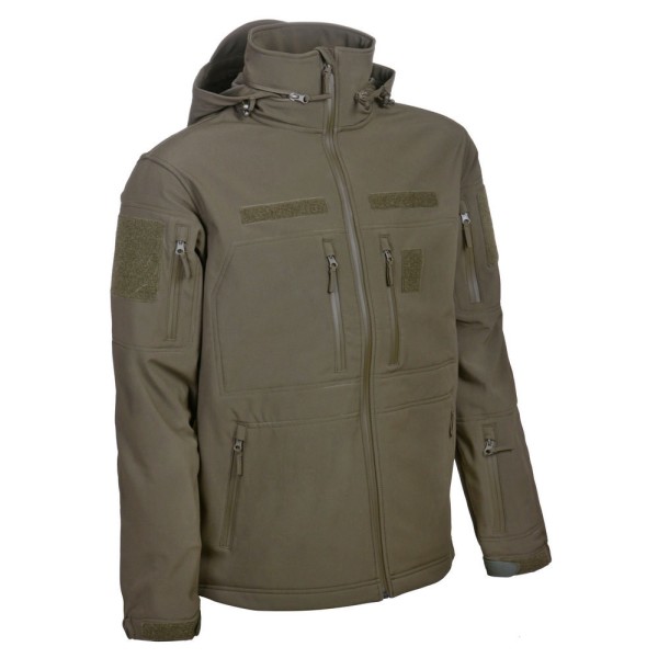 Bunda nepromokavá GURKHA TACTICAL Bravo Softshell s kapucí - olivová