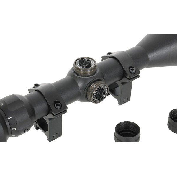Puškohled PCS 3-9x50E podsvícený, se zvýšenou montáží 22mm - černý