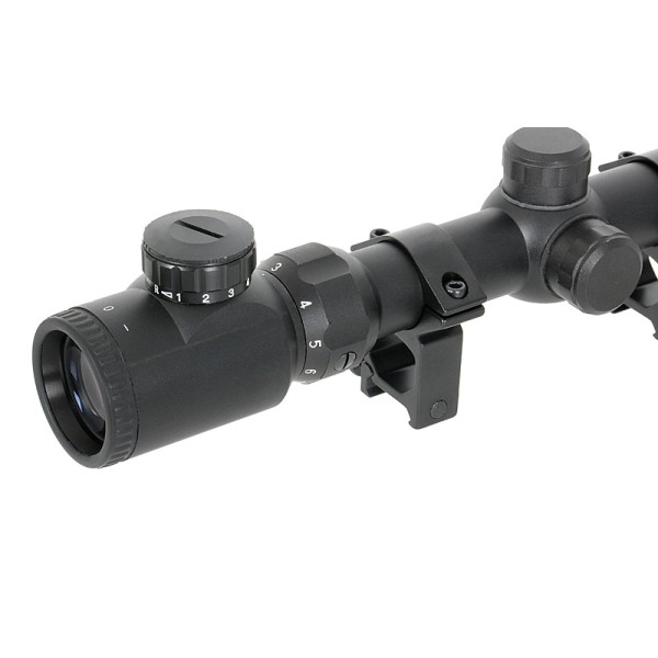 Puškohled PCS 3-9x50E podsvícený, se zvýšenou montáží 22mm - černý
