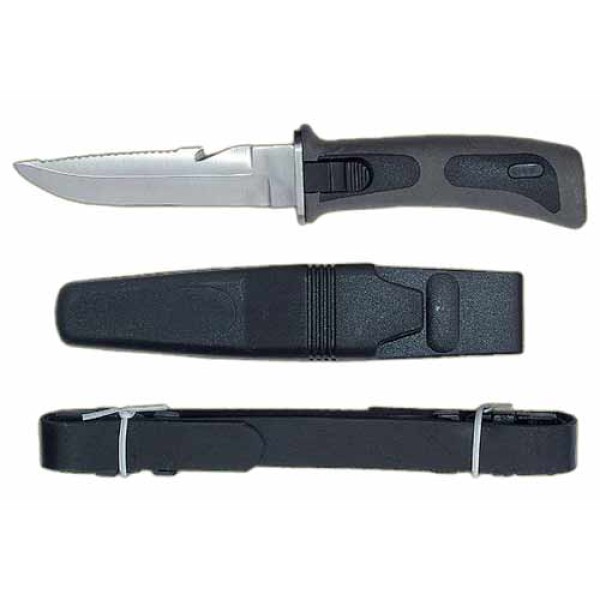 Nůž potápěčský s pevnou čepelí MFH 45401 FROGMAN - šedý