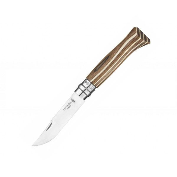Nůž zavírací OPINEL No.08 Innox - finská bříza