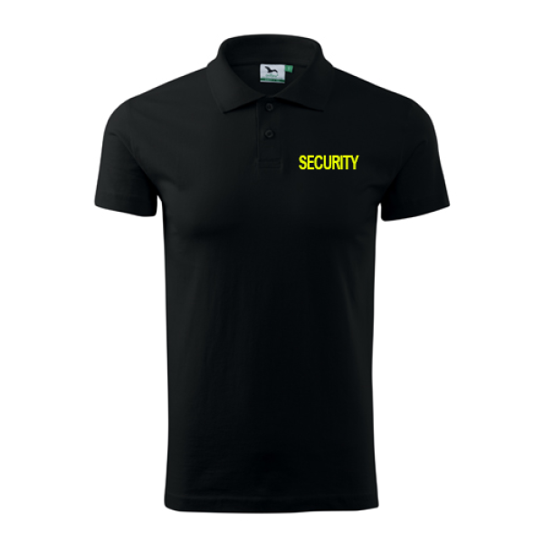 Polokošile SECURITY 180g se žlutým nápisem - černá