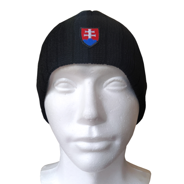 Čepice pletená SLOVAKIA se SZ - černá