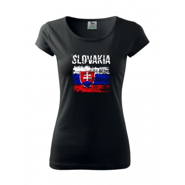 Triko SLOVAKIA rastr dámské - černé