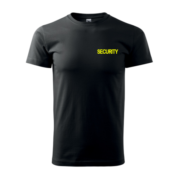 Triko SECURITY se žlutým nápisem - černé