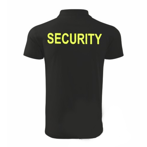 Polokošile SECURITY 180g se žlutým nápisem - černá