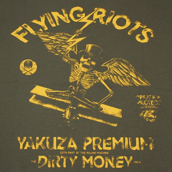 Triko YAKUZA Flying Riots - olivové